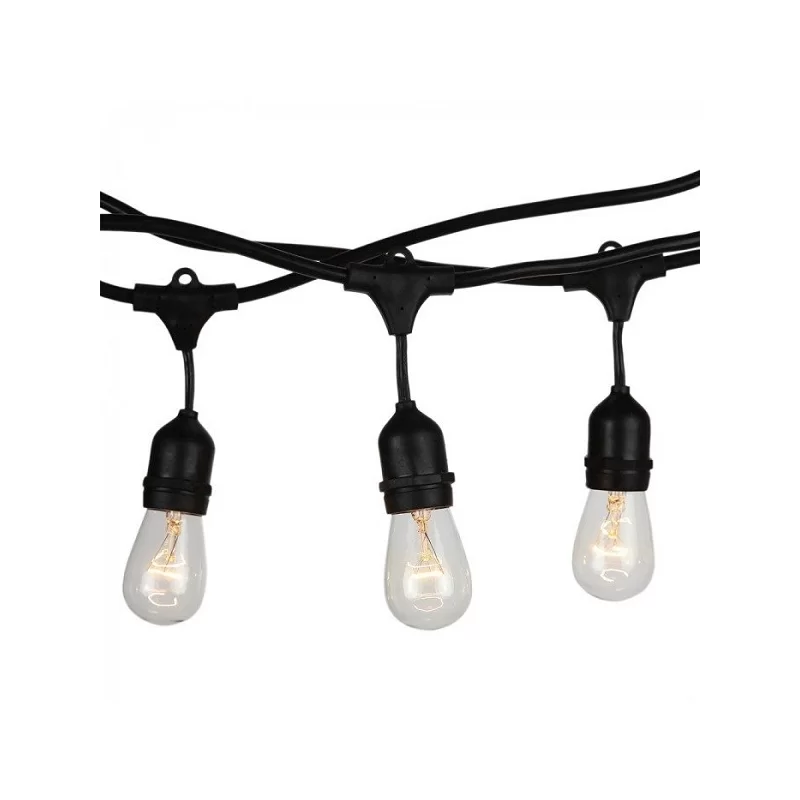 V-TAC VT-713 CATENARIA 15 METRI PER 15 LAMPADINE LED E27 PER ESTERNO - SKU 3673 