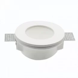 V-TAC VT-801RD PORTAFARETTO ROTONDO DA INCASSO IN GESSO E VETRO PER LAMPADINE GU10 E GU5.3 - SKU 3692 
