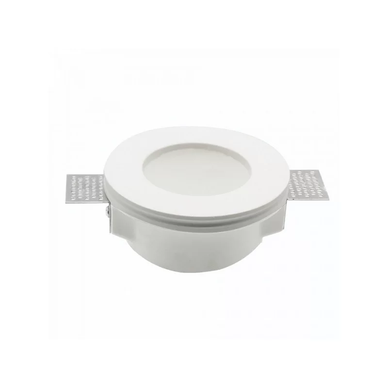 V-TAC VT-801RD PORTAFARETTO ROTONDO DA INCASSO IN GESSO E VETRO PER LAMPADINE GU10 E GU5.3 - SKU 3692 