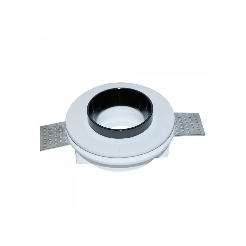 V-TAC VT-866 PORTAFARETTO ROTONDO DA INCASSO IN GESSO FINITURA CROMATA PER LAMPADINE GU10 E GU5.3 - SKU 3145 