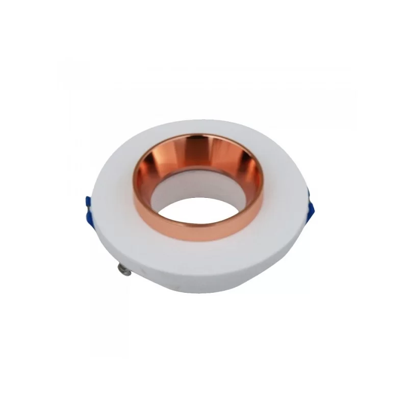 V-TAC VT-862 PORTAFARETTO ROTONDO DA INCASSO IN GESSO FINITURA CROMATA PER LAMPADINE GU10 E GU5.3 - SKU 3123 