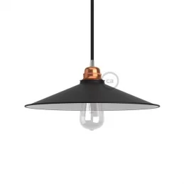 CREATIVE-CABLES PARALUME SWING PER LAMPADINE E27 PIATTO CONCAVO IN METALLO 