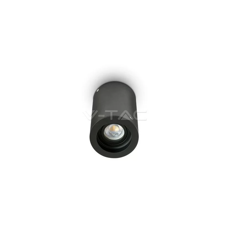 V-TAC VT 796 PORTAFARETTO ORIENTABILE ROTONDO NERO DA SOFFITTO PER LAMPADINE GU10 E GU5.3 - SKU 3628 