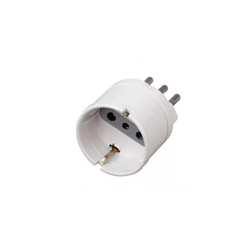 V-TAC ADATTATORE SINGOLO SCHUKO CON SPINA 10A COLORE BIANCO - SKU 8719 