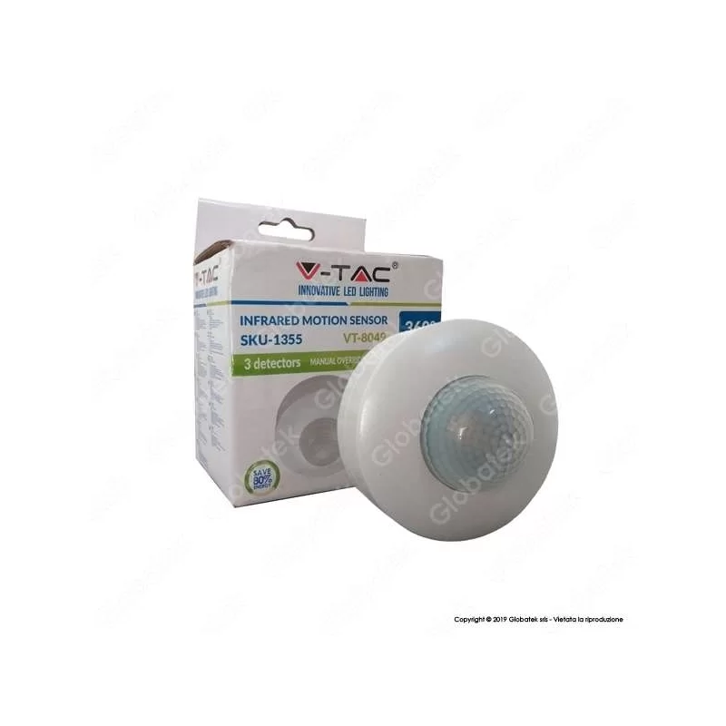 V-TAC VT-8049 SENSORE DI MOVIMENTO A INFRAROSSI PER LAMPADINE - SKU 1355 