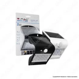 V-TAC VT-767-2 LAMPADA DA MURO LED 1,5W CON PANNELLO SOLARE E SENSORE - SKU 8276 / 8277 