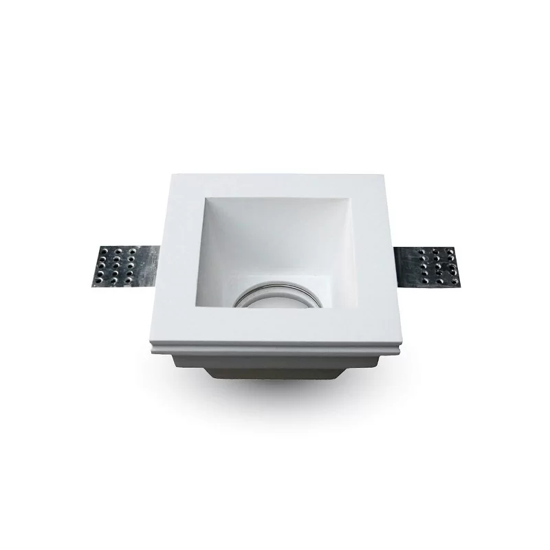 V-TAC VT 763SQ PORTAFARETTO QUADRATO DA INCASSO IN GESSO PER LAMPADINE GU10 E GU5.3 - SKU 3649 