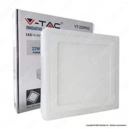 V-TAC VT-2209SQ PANNELLO DOPPIO LED SMD QUADRATO CON SIDE LIGHT 22W - SKU 4928 / 4929 / 4930 