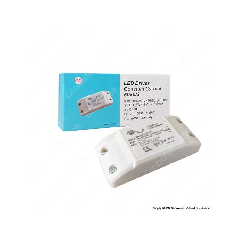 FAI DRIVER A CORRENTE COSTANTE 1-3W PER LED 4-8V 350MA - MOD. 5055/3 