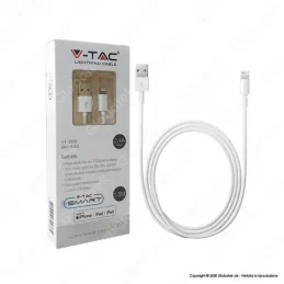 V-TAC VT-5552 USB DATA CABLE LIGHTING CERTIFICATO MFI CAVO COLORE BIANCO 1,5M - SKU 8453 