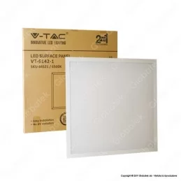 V-TAC VT-6142 PANNELLO LED A MONTAGGIO SUPERFICIALE O INCASSO 60X60 40W SMD CON DRIVER - SKU 64511 / 64521 