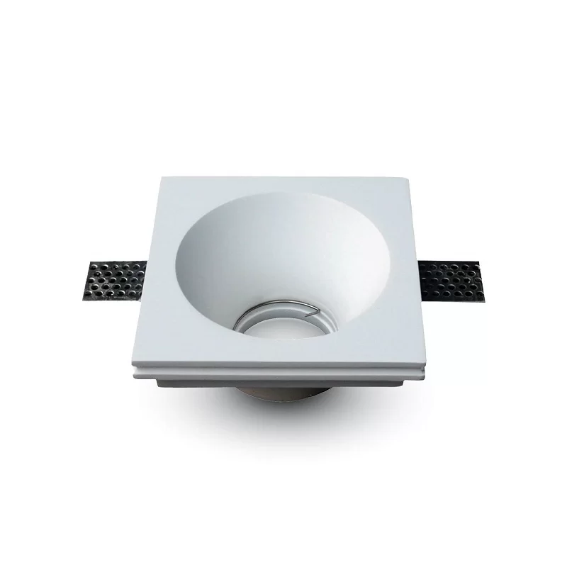 V-TAC VT-772SQ PORTAFARETTO QUADRATO DA INCASSO IN GESSO PER LAMPADINE GU10 E GU5.3 - SKU 3653 