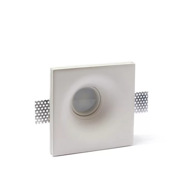 PORTAFARETTO QUADRATO DA INCASSO IN GESSO PER LAMPADINE GU10 E GU5.3 - ART46 
