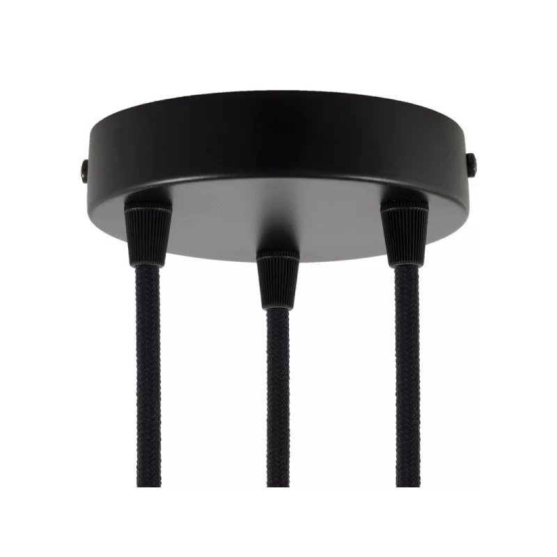 CREATIVE-CABLES ROSONE CILINDRICO IN METALLO 3 FORI COLORE NERO OPACO 