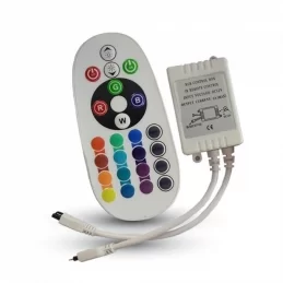 V-TAC CONTROLLER PER STRISCE LED RGB CON TELECOMANDO 24 TASTI - SKU 3625 