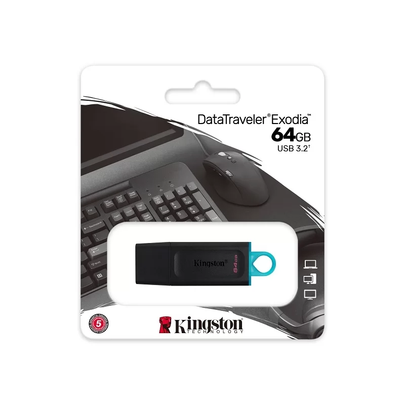 KINGSTON DATATRAVELER EXODIA DTX/64GB FLASH DRIVE USB 3.2 GEN 1 