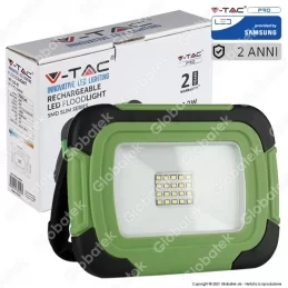 V-TAC PRO VT-10R FARO LED SMD 10W RICARICABILE A BATTERIA CON CHIP SAMSUNG - SKU 20037 / 503 