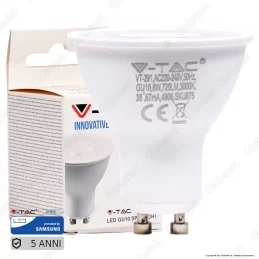 V-TAC PRO VT-291 LAMPADINA LED GU10 8W FARETTO SPOTLIGHT CHIP SAMSUNG 38° - SKU 875 / 876 / 877 