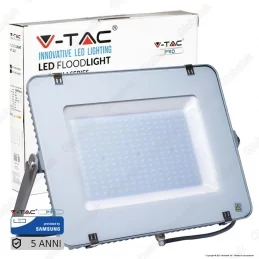 V-TAC PRO VT-200 FARO LED SMD 200W ULTRASOTTILE CHIP SAMSUNG DA ESTERNO COLORE GRIGIO - SKU 484 / 485 