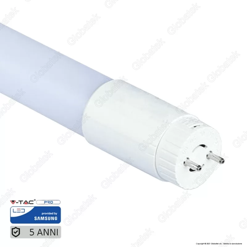 V-TAC PRO VT-061 SMD TUBO LED NANO PLASTIC T8 G13 10W CHIP SAMSUNG LAMPADINA 60CM - SKU 650 / 651 / 652 