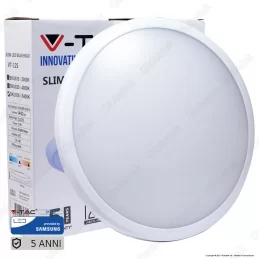 V-TAC PRO VT-12S PLAFONIERA LED 12W SLIM FORMA CIRCOLARE COLORE BIANCO CHIP SAMSUNG - SKU 935 / 820 / 936 