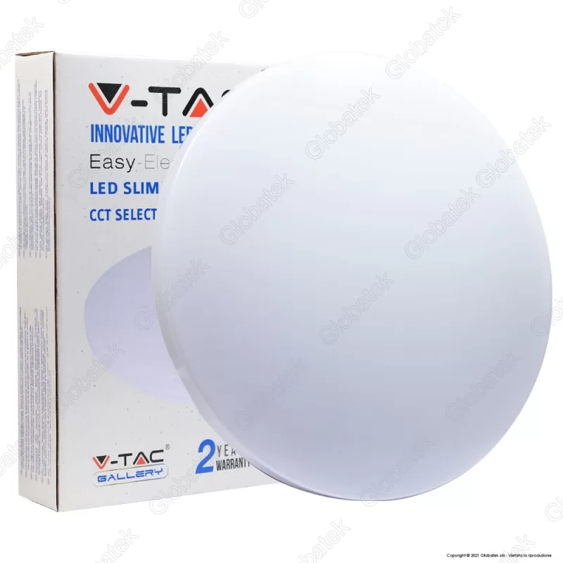 V-TAC VT-8418 PLAFONIERA LED 18W CHANGING COLOR 3IN1 FORMA CIRCOLARE COPERTURA OPACA - SKU 7605 