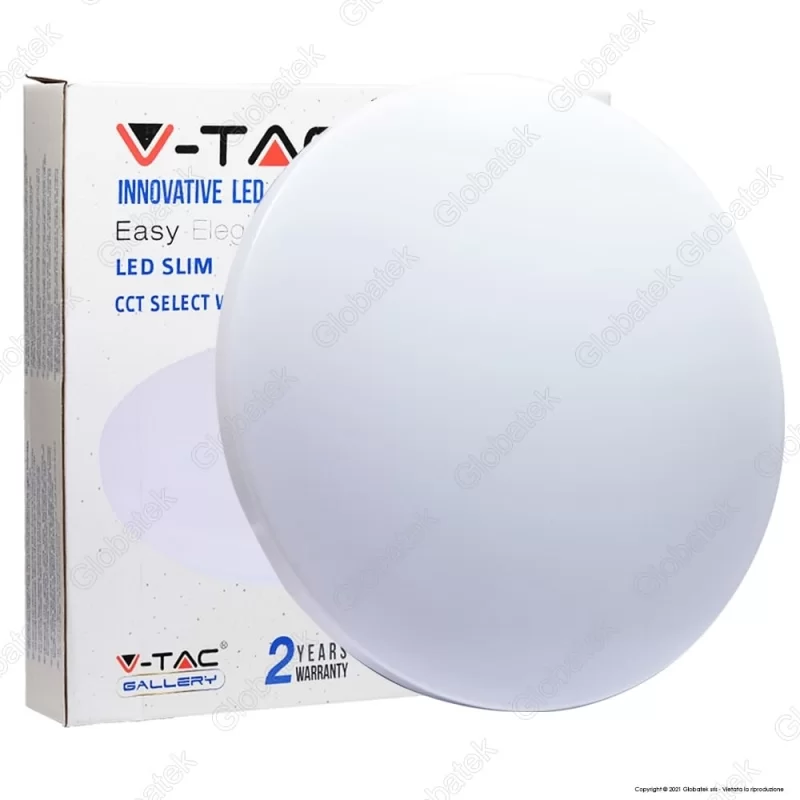 V-TAC VT-8424 PLAFONIERA LED 24W CHANGING COLOR 3IN1 FORMA CIRCOLARE COPERTURA OPACA - SKU 7607 