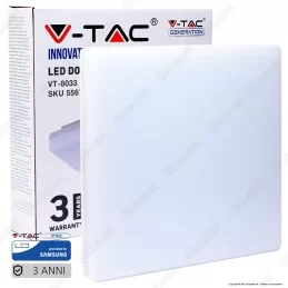 V-TAC VT-8033 SQ PLAFONIERA LED QUADRATA 15W - SKU 13909 / 55679 / 13919 