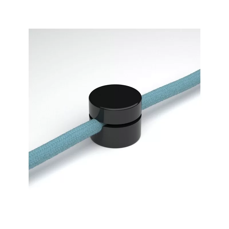 CREATIVE-CABLES FISSAGGIO A PARETE PASSACAVO UNIVERSALE NERO PER CAVO TESSILE 
