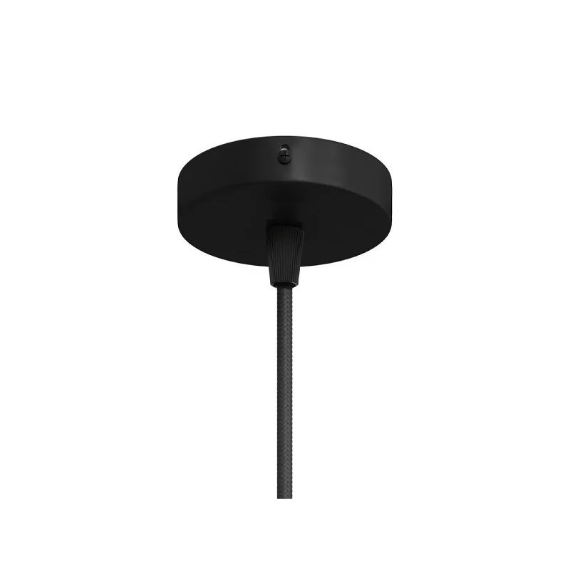 CREATIVE-CABLES MINI ROSONE CILINDRICO IN METALLO NERO A 1 FORO CENTRALE 