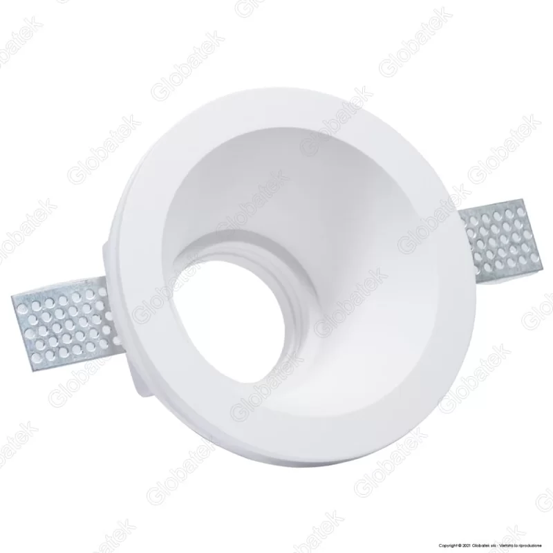 V-TAC VT-773RD PORTAFARETTO ROTONDO DA INCASSO IN GESSO PER LAMPADINE GU10 E GU5.3 - SKU 3654 