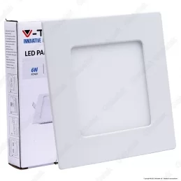 V-TAC VT-607 SQ PANNELLO LED QUADRATO 6W SMD DA INCASSO CON DRIVER - SKU 4863 / 4864 / 4865 