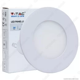 V-TAC VT-307RD PANNELLO LED ROTONDO 3W SMD DA INCASSO CON DRIVER - SKU 6292 / 6293 / 6294 