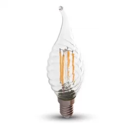 V-TAC VT-1995 LAMPADINA LED E14 4W CANDELA FIAMMA TWIST FILAMENTO - SKU 214308 / 214431 / 214432 