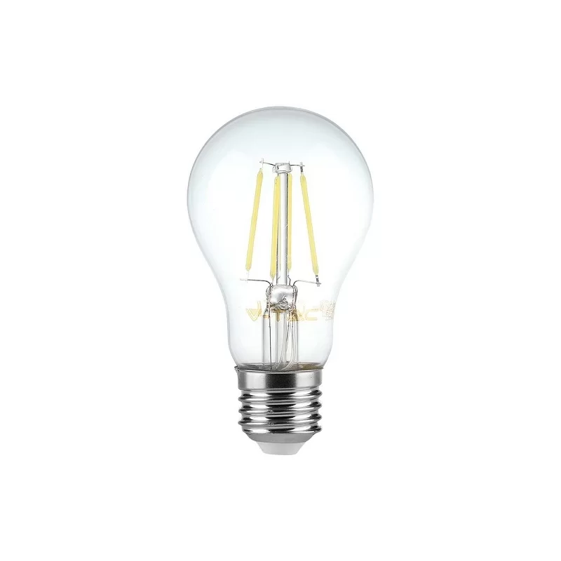 V-TAC VT-2288D LAMPADINA LED E27 8W BULB A60 GOCCIA FILAMENT DIMMERABILE VETRO TRASPARENTE - SKU 212815 