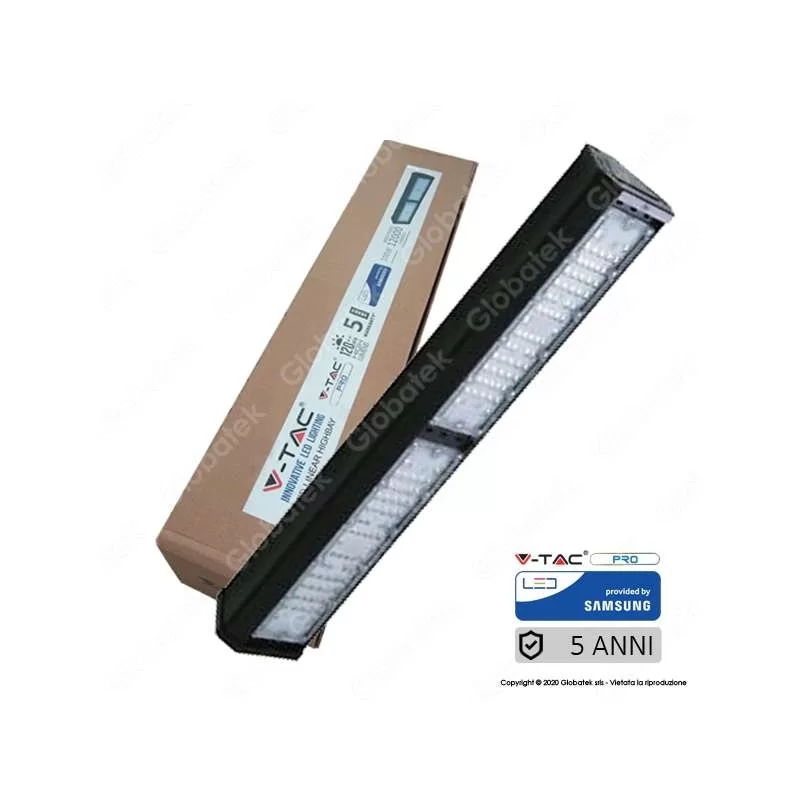 V-TAC PRO VT-9-112 LAMPADA LED A SOSPENSIONE 100W SMD HIGH BAY LINEAR LIGHT NERA IP54 CON CHIP SAMSUNG - SKU 21891 / 21892 