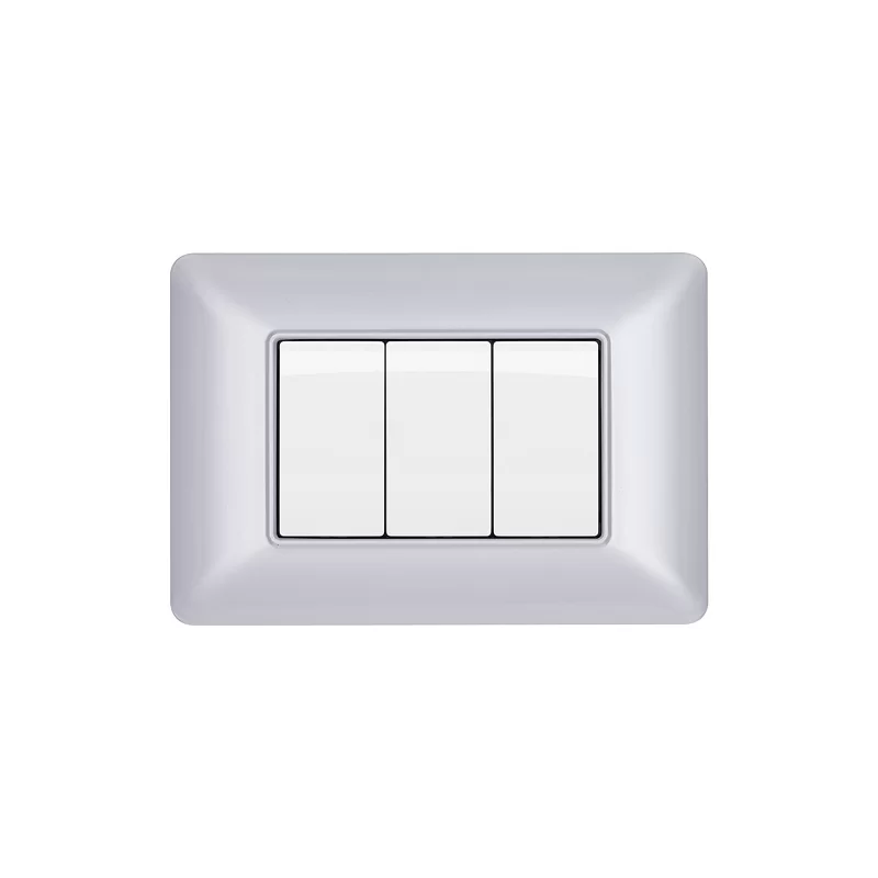 MAPAM PLACCA TECNOPOLIMERO 3P ARGENTO - MOD. M8003-05 - COMPATIBILE CON BTICINO MATIX 