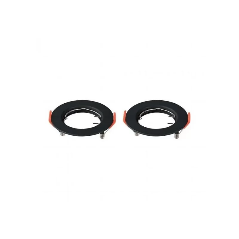 V-TAC VT-929 SUPER SAVER PACK 2X PORTAFARETTO ROTONDO FISSO DA INCASSO PER LAMPADINE GU10 E GU5.3 (MR16) NERO - SKU 6641 