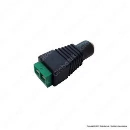 CONNETTORE DA MORSETTI A VITE A JACK 2.1 PER STRISCE LED MONOCOLORE - SKU 3512 