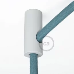 CREATIVE-CABLES DECENTRATORE - GANCIO A SOFFITTO BIANCO PER CAVO ELETTRICO TESSILE CON FERMO - COD. DCS01BIA 