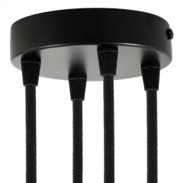 CREATIVE-CABLES ROSONE CILINDRICO IN METALLO A 4 FORI COLORE NERO OPACO 