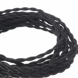 FAI CAVO DI COLLEGAMENTO ELETTRICO IN CORDA INTRECCIATA PER LAMPADE DI DESIGN COLORE NERO 