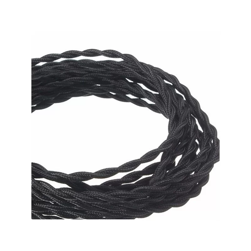 FAI CAVO DI COLLEGAMENTO ELETTRICO IN CORDA INTRECCIATA PER LAMPADE DI DESIGN COLORE NERO 