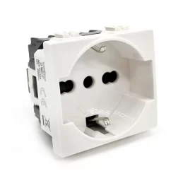 MAPAM PRESA SCHUKO UNEL (16A-250V) BIANCO - MOD. 514B - COMPATIBILE CON BTICINO MATIX 