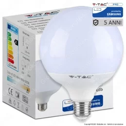 V-TAC PRO VT-242 LAMPADINA LED E27 22W GLOBO G120 CHIP SAMSUNG - SKU 20021 / 20022 / 20023 