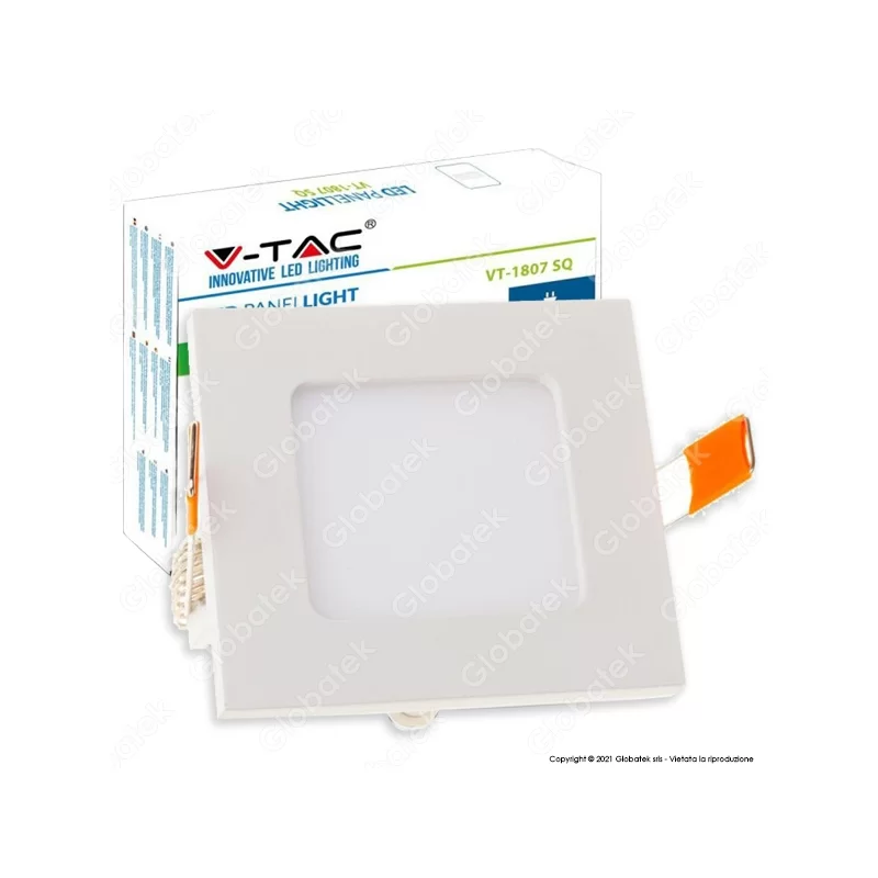 V-TAC VT-1807 SQ PANNELLO LED QUADRATO 18W SMD DA INCASSO CON DRIVER - SKU 4869 / 4870 / 4871 