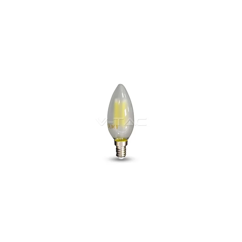 V-TAC VT-1936 LAMPADINA LED E14 4W CANDELA FROST FILAMENTO - SKU 4474 / 4475 / 4476 