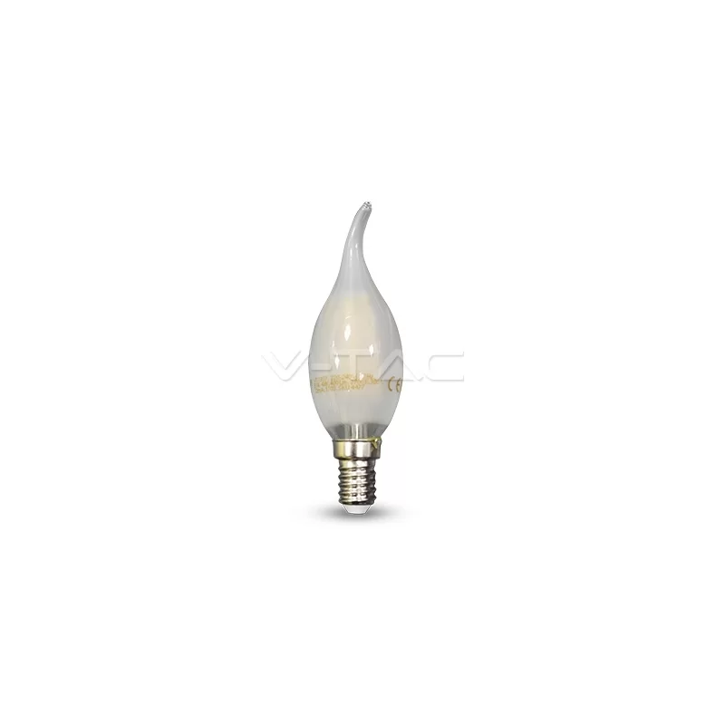 V-TAC VT-1937 LAMPADINA LED E14 4W CANDELA FIAMMA FROST FILAMENTO - SKU 4477 / 4478 / 4479 
