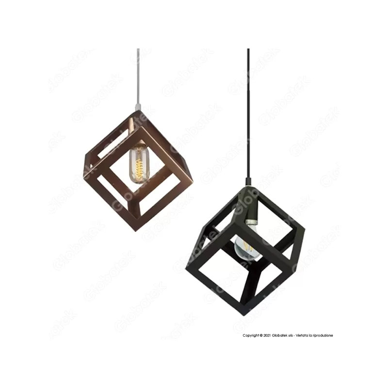 V-TAC VT-7161 LAMPADARIO A SOSPENSIONE IN METALLO CON PORTALAMPADA PER LAMPADINE E27 - SKU 3833 / 3834 