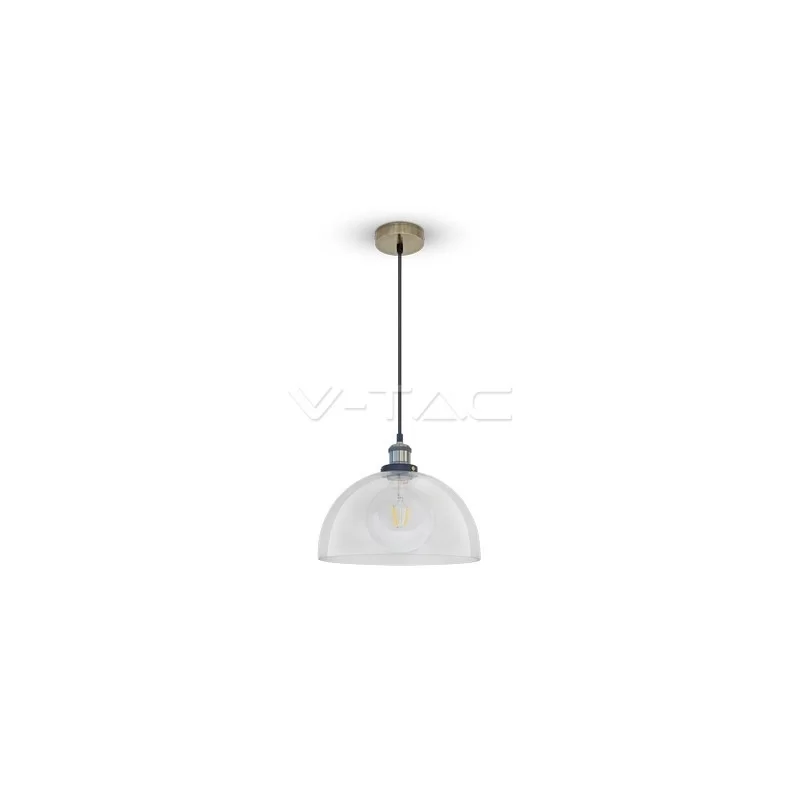 V-TAC VT-7300 LAMPADARIO IN VETRO CON PORTALAMPADA PER LAMPADINE E27 - SKU 3737 